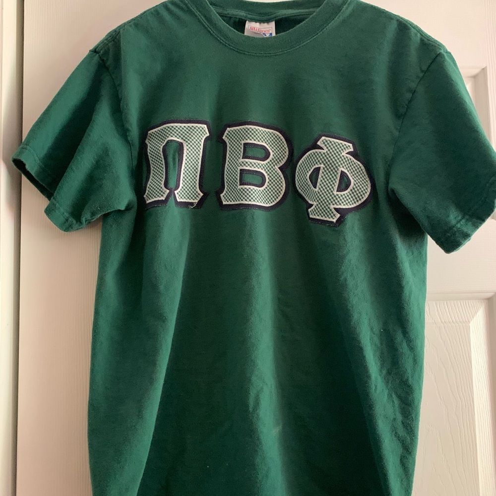 Green Pi Phi Greek Letter T-Shirt